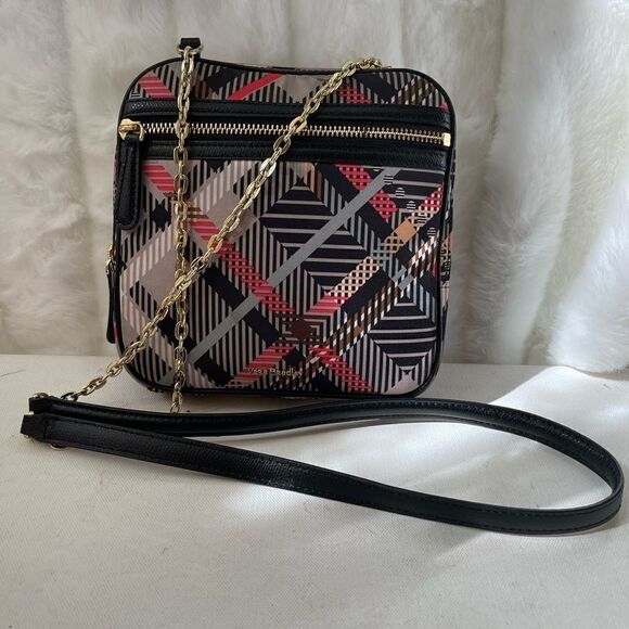 Vera Bradley multi color plaid crossbody bag gold tone chain and hardwares. - Picture 3 of 11